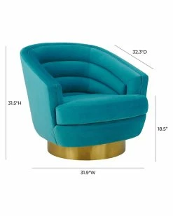 TOV Canyon Velvet Swivel Chair Home Accent Chairs -TOV Shop 3050429337 RLLZ 5