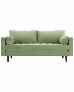 TOV Furniture Cave GreenVelvet Loveseat Home Sofas & Sectionals