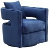 TOV Furniture Kennedy Velvet Swivel Chair Home Accent Chairs
