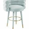 TOV Betty Blue Sea Velvet Counter Stool Home Dining Chairs & Stools