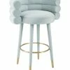 TOV Betty Blue Sea Velvet Barstool Home Dining Chairs & Stools