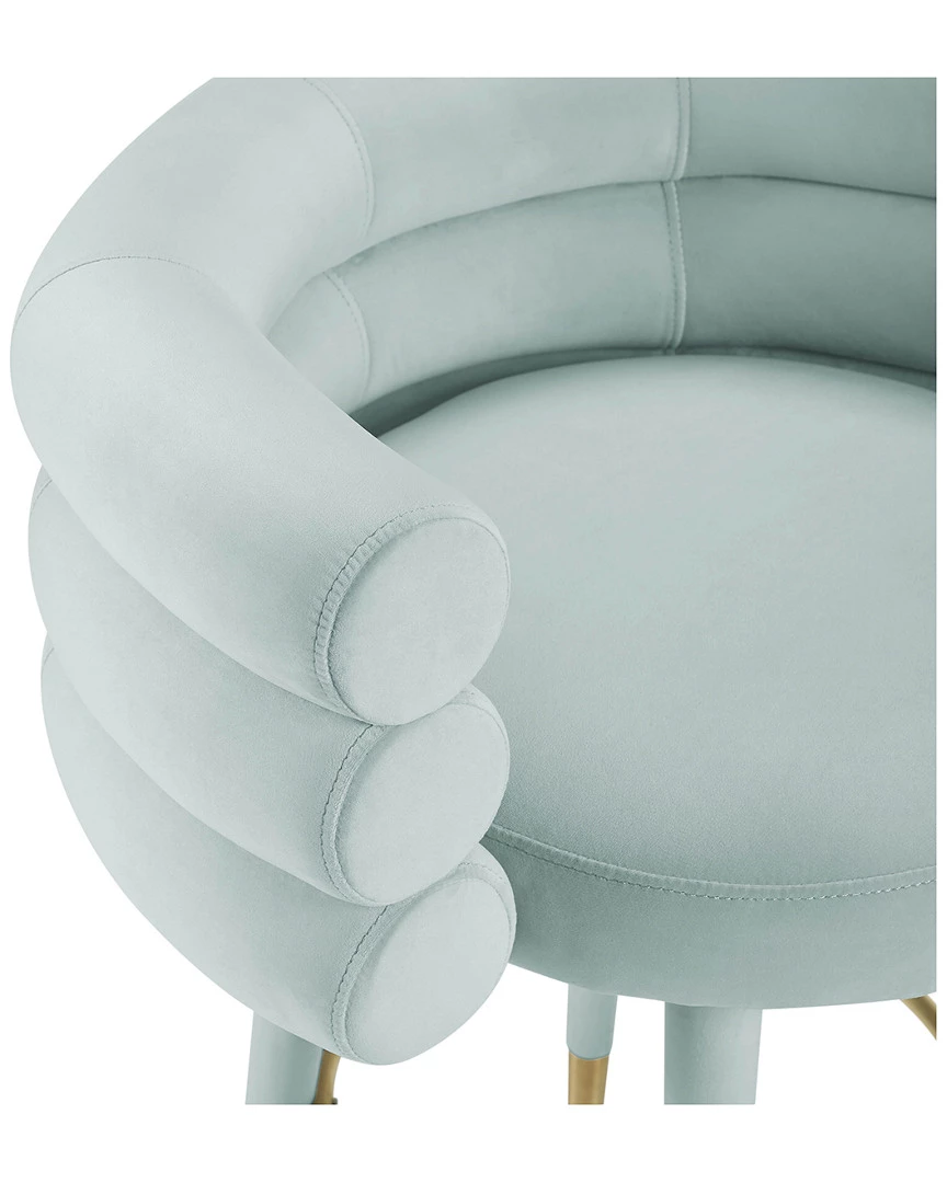 TOV Betty Blue Sea Velvet Barstool Home Dining Chairs & Stools 2 TOV Betty Blue Sea Velvet Barstool Home Dining Chairs & Stools - Image 2