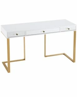 TOV Janie White Lacquer Desk Home Desks & Storage