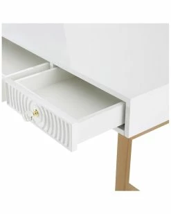 TOV Janie White Lacquer Desk Home Desks & Storage -TOV Shop 3050475080 RLLZ 3