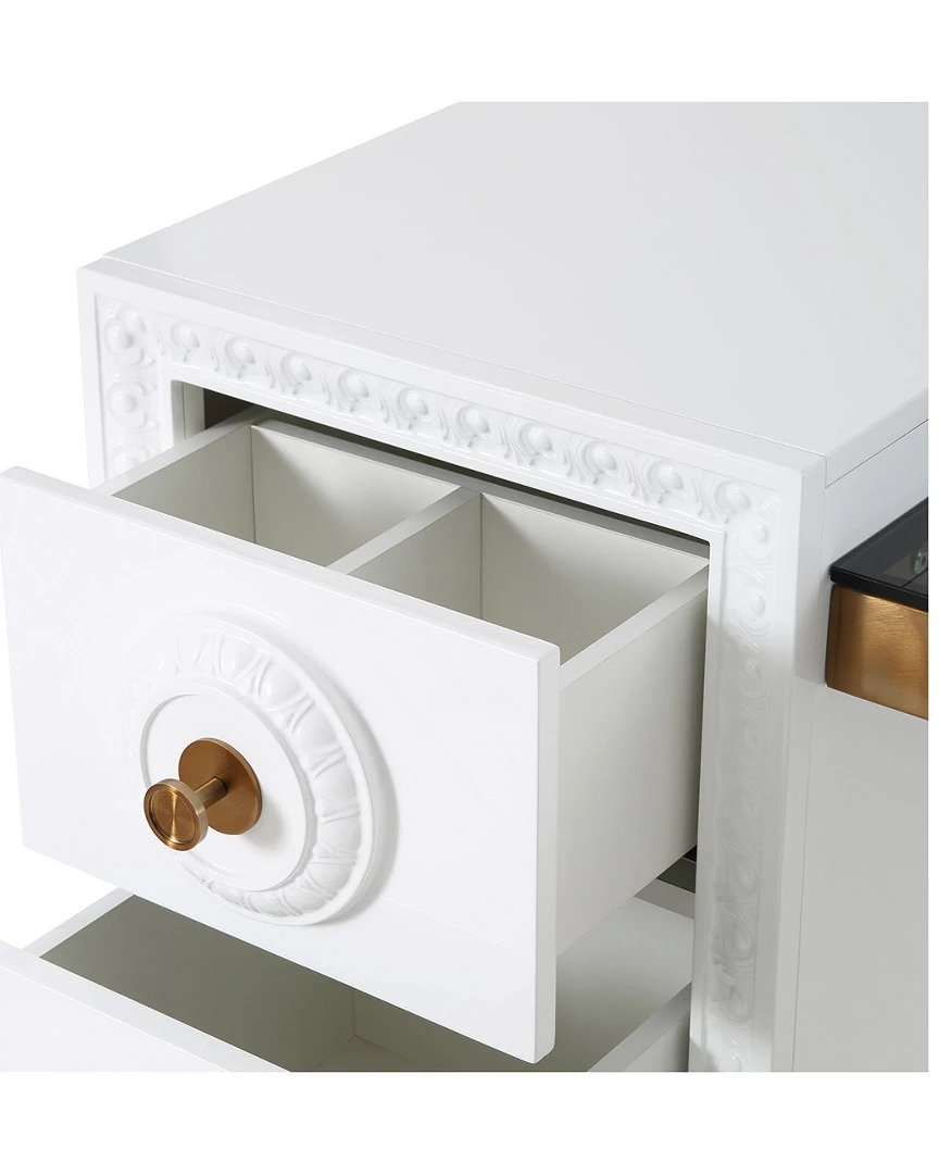 TOV Bovey White Lacquer Desk Home Desks & Storage 2 TOV Bovey White Lacquer Desk Home Desks & Storage - Image 2