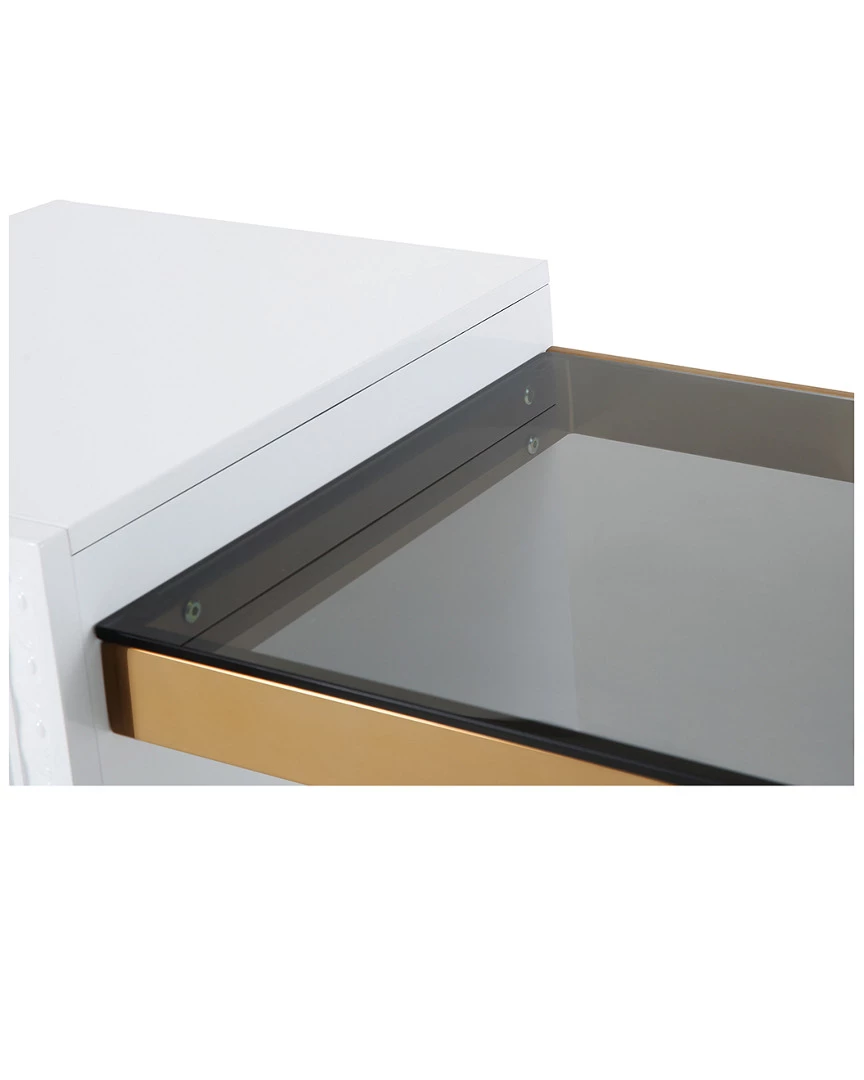 TOV Bovey White Lacquer Desk Home Desks & Storage 3 TOV Bovey White Lacquer Desk Home Desks & Storage - Image 3