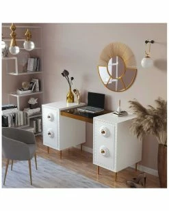 TOV Bovey White Lacquer Desk Home Desks & Storage 9 TOV Bovey White Lacquer Desk Home Desks & Storage -TOV Shop 3050475084 RLLZ 5
