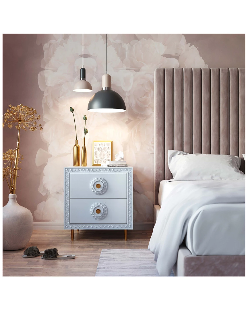 TOV Bovey Light Grey Lacquer Side Table Home End & Side Tables 4 TOV Bovey Light Grey Lacquer Side Table Home End & Side Tables - Image 4