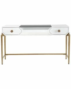 TOV Bajo White Lacquer Desk Home Desks & Storage