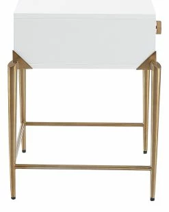 TOV Bajo White Lacquer Side Table Home End & Side Tables -TOV Shop 3050475090 RLLZ 3