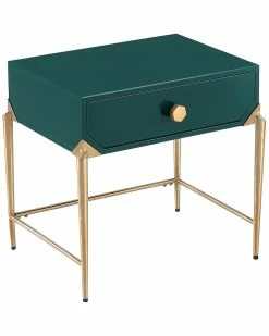 TOV Bajo Green Lacquer Side Table Home Desks & Storage
