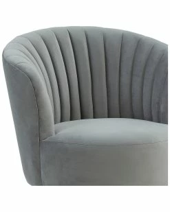 TOV Liana Grey Velvet Swivel Stool Home Dining Chairs & Stools -TOV Shop 3050475093 RLLZ 3