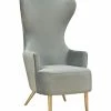 TOV Furniture Julia Grey Wingback Chair Home Accent Chairs