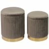 TOV Set Of 2 Channeled Velvet Storage Ottomans Home Ottomans & Poufs