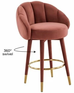 TOV Furniture Myla Swivel Counter Stool Home Dining Chairs & Stools -TOV Shop 3050518346 RLLZ 3
