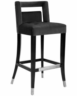 TOV Furniture Hart Velvet Bar Stool Home Dining Chairs & Stools