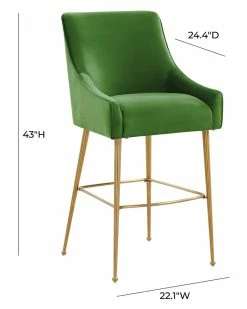 TOV Furniture Beatrix Velvet Bar Stool Home Dining Chairs & Stools -TOV Shop 3050518358 RLLZ 3