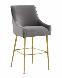 TOV Furniture Beatrix Velvet Counter Stool Home Dining Chairs & Stools