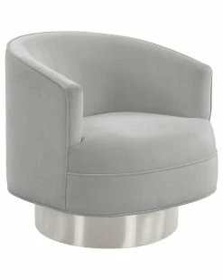 TOV Furniture Stella Velvet Swivel Chair Home Accent Chairs