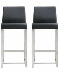 TOV Furniture Set Of 2 Denmark Counter Stools Home Dining Chairs & Stools