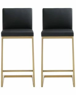 TOV Furniture Set Of 2 Parma Counter Stools Home Dining Chairs & Stools