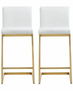 TOV Furniture Set Of 2 Parma Counter Stools Home Dining Chairs & Stools
