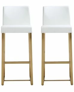 TOV Furniture Set Of 2 Denmark Bar Stools Home Dining Chairs & Stools