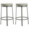 TOV Furniture Set Of 2 Pratt Swivel Counter Stools Home Dining Chairs & Stools