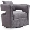 TOV Furniture Kennedy Velvet Swivel Chair Home Accent Chairs