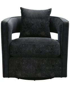 TOV Furniture Kennedy Velvet Swivel Chair Home Accent Chairs