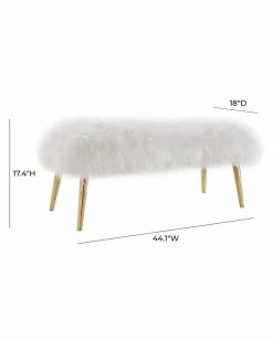 TOV Furniture Churra Sheepskin Bench Home Accent Chairs -TOV Shop 3050518441 RLLZ 3