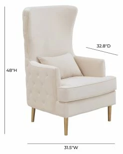 TOV Furniture Alina Tall Tufted Back Chair Home Accent Chairs -TOV Shop 3050518961 RLLZ 5