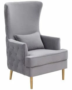 TOV Alina Tall Tufted Back Chair Home Accent Chairs