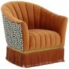 TOV Enid Velvet Swivel Chair Home Accent Chairs