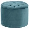 TOV Furniture Queen Velvet Storage Ottoman Home Ottomans & Poufs