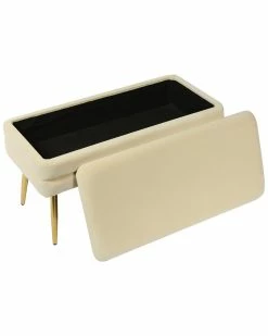 TOV Furniture Ziva Velvet Storage Bench Home Accent Chairs -TOV Shop 3050541209 RLLZ 3