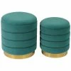TOV Set Of 2 Teal Storage Ottomans Home Ottomans & Poufs