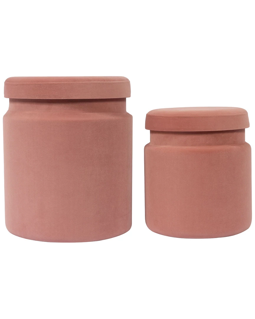 TOV Set Of 2 Blush Storage Ottomans Home Ottomans & Poufs 2 TOV Set Of 2 Blush Storage Ottomans Home Ottomans & Poufs - Image 2