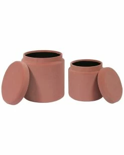 TOV Set Of 2 Blush Storage Ottomans Home Ottomans & Poufs 7 TOV Set Of 2 Blush Storage Ottomans Home Ottomans & Poufs -TOV Shop 3050550555 RLLZ 3