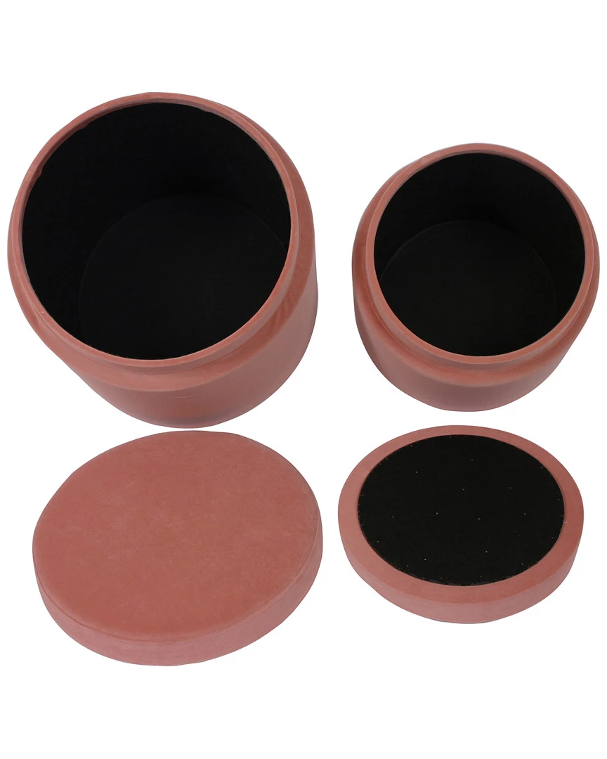 TOV Set Of 2 Blush Storage Ottomans Home Ottomans & Poufs 4 TOV Set Of 2 Blush Storage Ottomans Home Ottomans & Poufs - Image 4