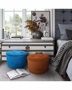 TOV Furniture Luna Velvet Ottoman Home Ottomans & Poufs -TOV Shop 3050554169 RLLZ 2