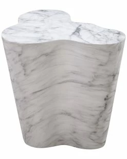 TOV Slab Marble Tall Side Table Home End & Side Tables
