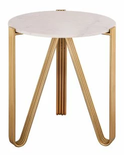 TOV Aya Marble Side Table Home Nightstands