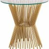 TOV Grace Glass Side Table Home Nightstands
