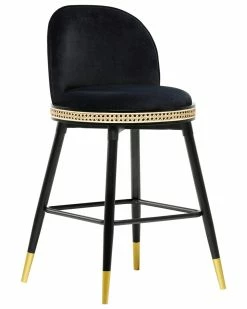 TOV Furniture Harley Velvet Counter Stool Home Dining Chairs & Stools