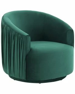 TOV Furniture London Green Pleated Swivel Chair Home Accent Chairs -TOV Shop 3050590597 RLLZ 2