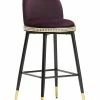 TOV Furniture Harley Velvet Bar Stool Home Dining Chairs & Stools