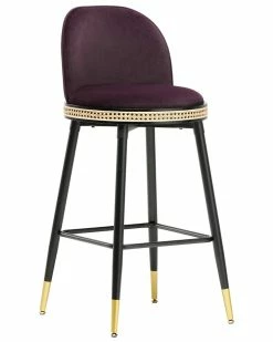 TOV Furniture Harley Velvet Bar Stool Home Dining Chairs & Stools