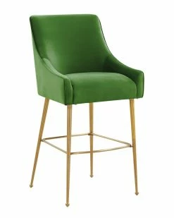 TOV Furniture Beatrix Velvet Counter Stool Home Dining Chairs & Stools