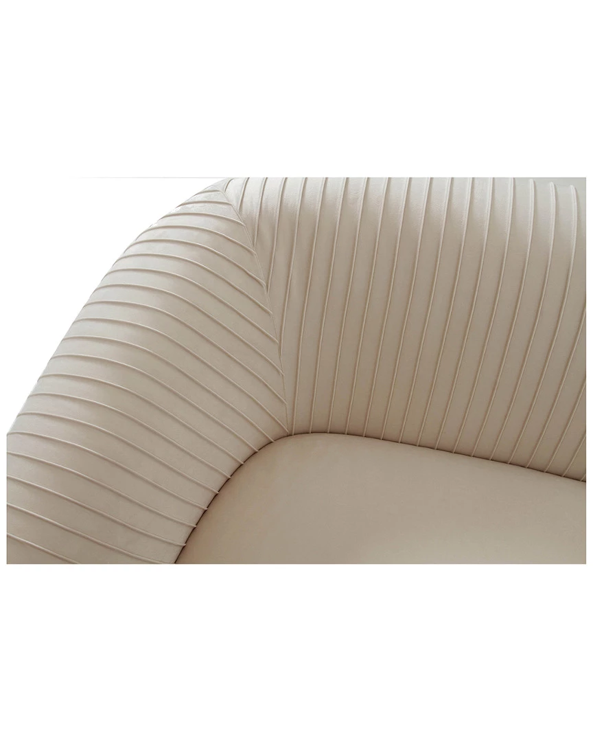 TOV Yara Pleated Beige Velvet Loveseat Home Sofas & Sectionals 3 TOV Yara Pleated Beige Velvet Loveseat Home Sofas & Sectionals - Image 3